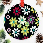 Flowerpower Round Ornament (Two Sides) Front