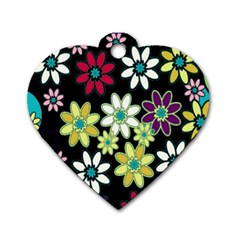 Flowerpower Dog Tag Heart (one Side)