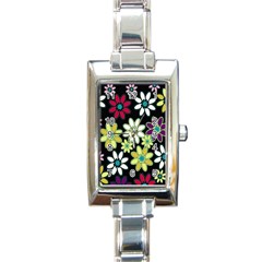 Flowerpower Rectangle Italian Charm Watch