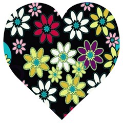 Flowerpower Wooden Puzzle Heart