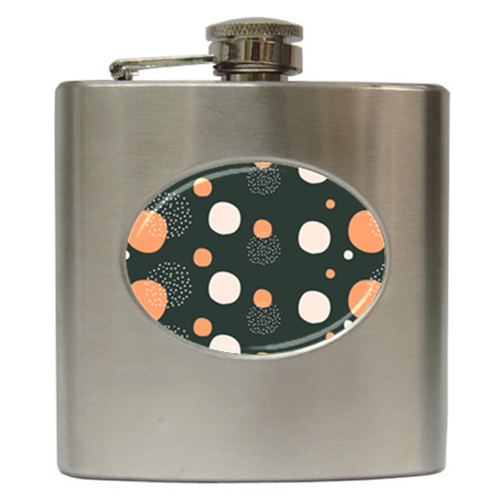 Black peach white  Hip Flask (6 oz)