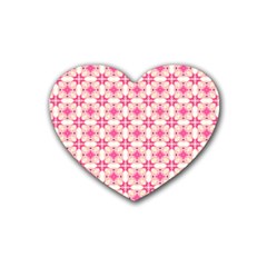 Pinkshabby Rubber Coaster (heart)  by PollyParadise