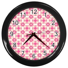 Pink-shabby-chic Wall Clock (black) by PollyParadise