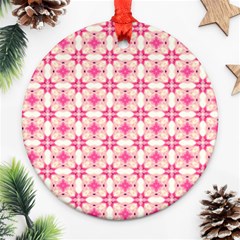 Pink-shabby-chic Round Ornament (two Sides) by PollyParadise