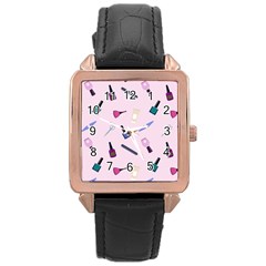 Accessories For Manicure Rose Gold Leather Watch  by SychEva