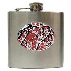 Vibrant Abstract Textured Artwork Print Hip Flask (6 Oz) by dflcprintsclothing