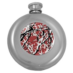 Vibrant Abstract Textured Artwork Print Round Hip Flask (5 Oz) by dflcprintsclothing