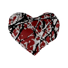 Vibrant Abstract Textured Artwork Print Standard 16  Premium Heart Shape Cushions