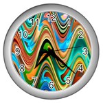 Icecreams2 Wall Clock (Silver) Front