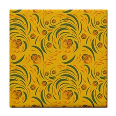 Folk floral pattern. Abstract flowers surface design. Seamless pattern Tile Coaster