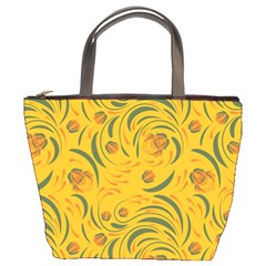 Folk floral pattern. Abstract flowers surface design. Seamless pattern Bucket Bag