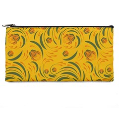 Folk floral pattern. Abstract flowers surface design. Seamless pattern Pencil Case