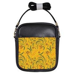 Folk Floral Pattern  Abstract Flowers Surface Design  Seamless Pattern Girls Sling Bag by Eskimos