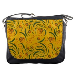 Folk Floral Pattern  Abstract Flowers Surface Design  Seamless Pattern Messenger Bag by Eskimos