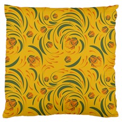 Folk floral pattern. Abstract flowers surface design. Seamless pattern Large Cushion Case (One Side)