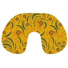 Folk floral pattern. Abstract flowers surface design. Seamless pattern Travel Neck Pillow