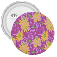 Folk Floral Pattern  Abstract Flowers Surface Design  Seamless Pattern 3  Buttons by Eskimos