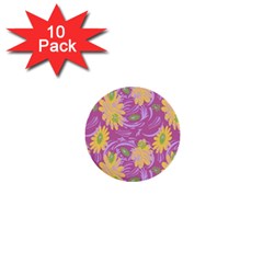 Folk Floral Pattern  Abstract Flowers Surface Design  Seamless Pattern 1  Mini Buttons (10 Pack)  by Eskimos