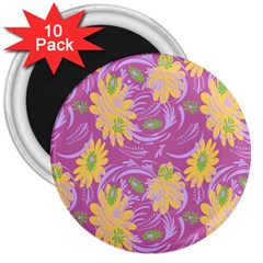 Folk Floral Pattern  Abstract Flowers Surface Design  Seamless Pattern 3  Magnets (10 Pack)  by Eskimos