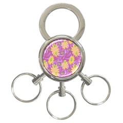 Folk Floral Pattern  Abstract Flowers Surface Design  Seamless Pattern 3-ring Key Chain by Eskimos