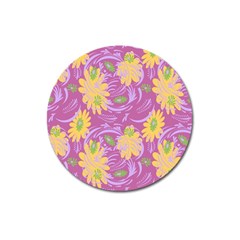 Folk Floral Pattern  Abstract Flowers Surface Design  Seamless Pattern Magnet 3  (round) by Eskimos