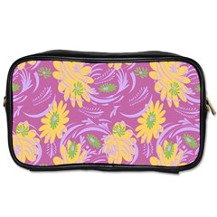 Folk Floral Pattern  Abstract Flowers Surface Design  Seamless Pattern Toiletries Bag (one Side) by Eskimos