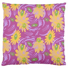 Folk Floral Pattern  Abstract Flowers Surface Design  Seamless Pattern Large Cushion Case (one Side) by Eskimos