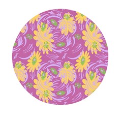 Folk Floral Pattern  Abstract Flowers Surface Design  Seamless Pattern Mini Round Pill Box by Eskimos