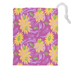 Folk Floral Pattern  Abstract Flowers Surface Design  Seamless Pattern Drawstring Pouch (4xl) by Eskimos