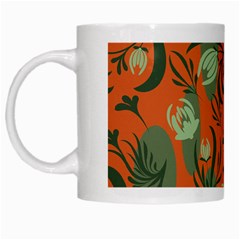 Folk Floral Pattern  Abstract Flowers Surface Design  Seamless Pattern White Mugs by Eskimos