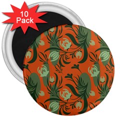 Folk Floral Pattern  Abstract Flowers Surface Design  Seamless Pattern 3  Magnets (10 Pack)  by Eskimos