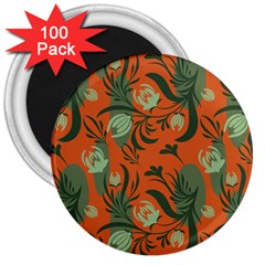 Folk Floral Pattern  Abstract Flowers Surface Design  Seamless Pattern 3  Magnets (100 Pack) by Eskimos