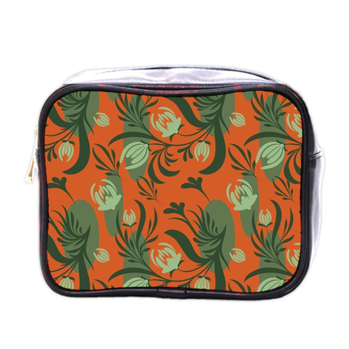 Folk floral pattern. Abstract flowers surface design. Seamless pattern Mini Toiletries Bag (One Side)