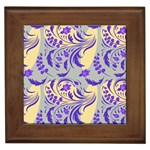 Folk floral pattern. Abstract flowers surface design. Seamless pattern Framed Tile Front