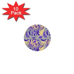 Folk Floral Pattern  Abstract Flowers Surface Design  Seamless Pattern 1  Mini Buttons (10 Pack)  by Eskimos