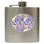 Folk floral pattern. Abstract flowers surface design. Seamless pattern Hip Flask (6 oz) Front