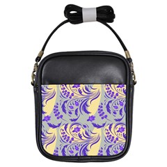 Folk Floral Pattern  Abstract Flowers Surface Design  Seamless Pattern Girls Sling Bag by Eskimos