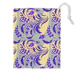 Folk floral pattern. Abstract flowers surface design. Seamless pattern Drawstring Pouch (4XL) Front