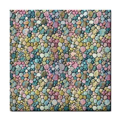 Multicolored Watercolor Stones Tile Coaster by SychEva