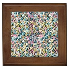 Multicolored Watercolor Stones Framed Tile by SychEva