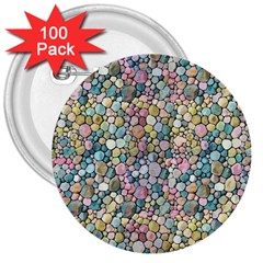 Multicolored Watercolor Stones 3  Buttons (100 Pack)  by SychEva