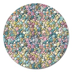 Multicolored Watercolor Stones Magnet 5  (round) by SychEva