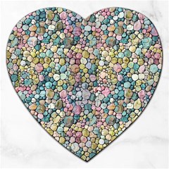 Multicolored Watercolor Stones Jigsaw Puzzle (heart) by SychEva