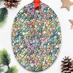 Multicolored Watercolor Stones Oval Ornament (two Sides)