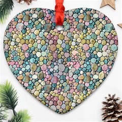 Multicolored Watercolor Stones Heart Ornament (two Sides) by SychEva