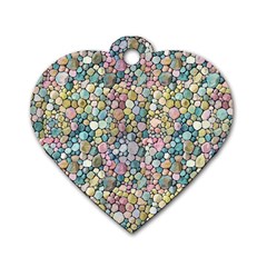 Multicolored Watercolor Stones Dog Tag Heart (two Sides) by SychEva