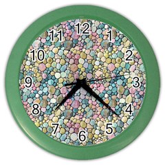 Multicolored Watercolor Stones Color Wall Clock by SychEva