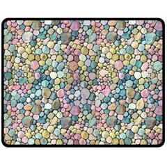 Multicolored Watercolor Stones Fleece Blanket (medium)  by SychEva