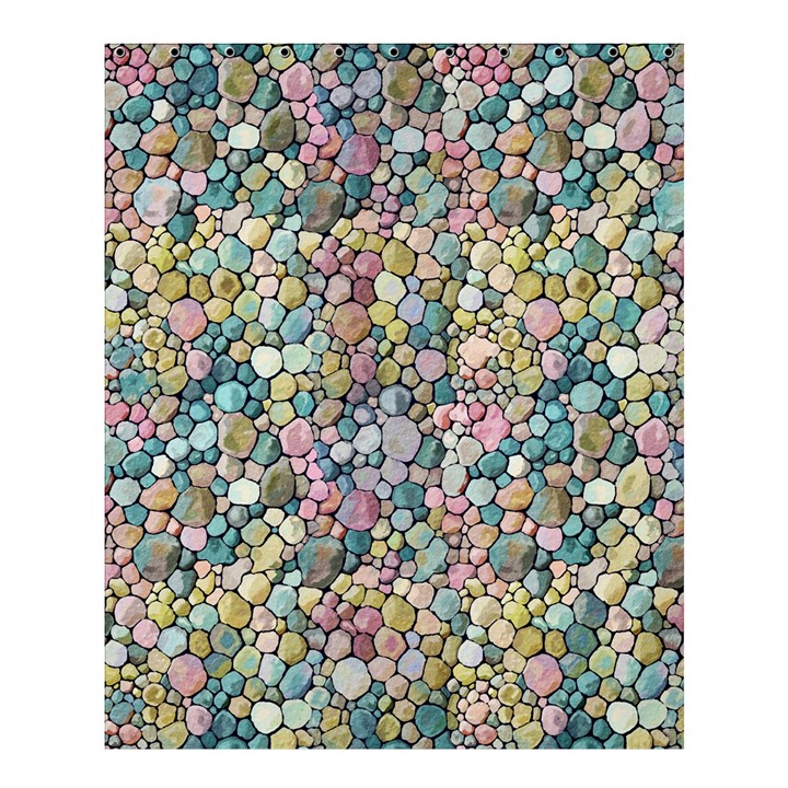 Multicolored Watercolor Stones Shower Curtain 60  x 72  (Medium) 