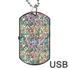 Multicolored Watercolor Stones Dog Tag Usb Flash (one Side) by SychEva